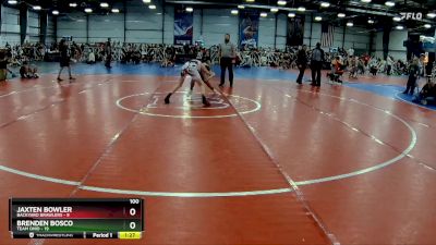 100 lbs Rd# 10- 4:00pm Saturday Final Pool - Brenden Bosco, Team Ohio vs Jaxten Bowler, Backyard Brawlers