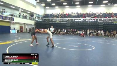 157 lbs Champ. Round 2 - Trent Forbes, Fresno City College vs Giovanni Ruiz, Bakersfield