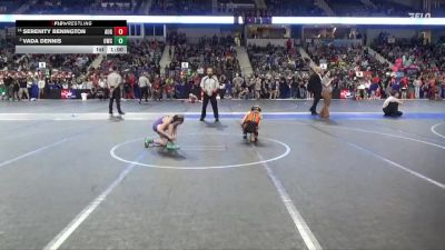 65 lbs Champ. Round 1 - Serenity Benington, Augusta vs Vada Dennis, Oakley Wrestling Club