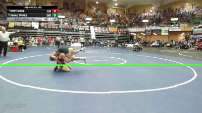 132 lbs Champ. Round 1 - Rett Bohl, Ellsworth HS vs Isaac Wikle, Sabetha HS