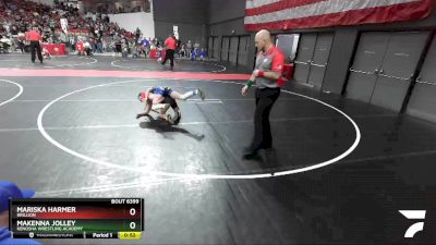 95 lbs Quarterfinal - Makenna Jolley, Kenosha Wrestling Academy vs Mariska Harmer, Brillion