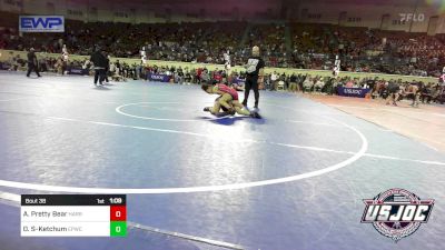 90 lbs Quarterfinal - Avriella Pretty Bear, Harrah Little League Wrestling vs Onesty Simmons-Ketchum, El Paso Wildcats