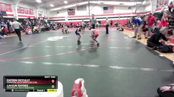 65 lbs Cons. Semi - Cayson Raynes, Higginsville Youth Wrestling vs Zayden McCully, Lexington Youth Wrestling Club