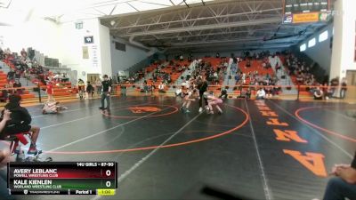 87-90 lbs Round 2 - Avery LeBlanc, Powell Wrestling Club vs Kale Kienlen, Worland Wrestling Club