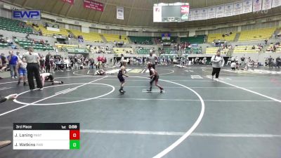 49 lbs 3rd Place - Jaymes Laning, Panther Youth Wrestling-CPR vs Johnny Watkins, Paris Wrestling Club