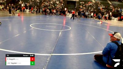 78 lbs 5th Place Match - Charlie Tegeler, Elkhorn Valley Wrestling Club vs Preston Rageth, Russell Wrestling Club