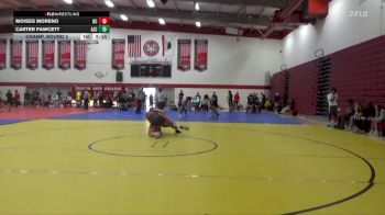 174 lbs Champ. Round 2 - Moises Moreno, Bakersfield College vs Carter Fawcett, Arizona Christian