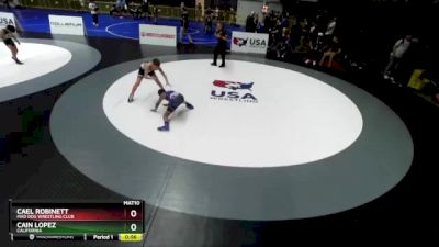 98 lbs Cons. Round 4 - Cael Robinett, Mad Dog Wrestling Club vs Cain Lopez, California