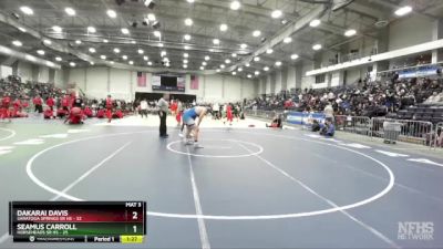 285 lbs Round 1 (3 Team) - Seamus Carroll, Horseheads Sr HS vs Dakarai Davis, Saratoga Springs Sr HS