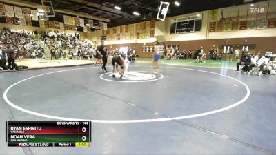 144 lbs Champ. Round 1 - Ryan Espiritu, Vacaville vs Noah Vera, San Marino