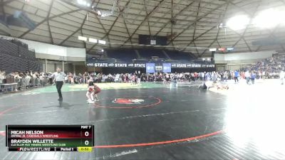 67 lbs Champ. Round 2 - Brayden Willette, Cle Elum Mat Miners Wrestling Club vs Micah Nelson, Orting Jr. Cardinals Wrestling