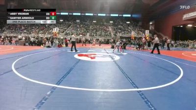 110 lbs 3rd Place Match - Sawyer Arnhold, Shoshoni vs Abby Vroman, Cheyenne Central