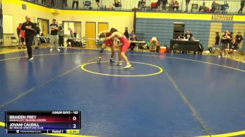 165 lbs Cons. Semi - Jovani Caudill, OZ Trojan Wrestling Club vs Braiden Frey, Kansas City Training Center