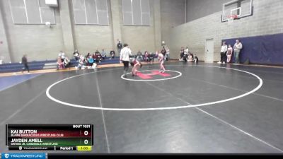 77 lbs Round 2 - Kai Button, Blaine Barracudas Wrestling Club vs Jayden Amell, Orting Jr. Cardinals Wrestling