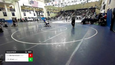 133 lbs Consi Of 16 #1 - Tanner Berkenstock, Notre Dame Green Pond vs Caden Krsul, Jesuit High School - Tampa