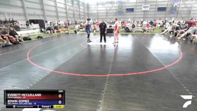 220 lbs Placement Matches (8 Team) - Everett Mcclelland, Team Indiana vs Edwin Gomez, Oklahoma Outlaws Red