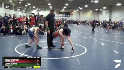 95 lbs Cons. Round 2 - Cody Boone, Lowell WC vs Reise Balinski, Marysville WC