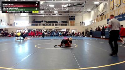 125 lbs Quarterfinals (8 Team) - Trevon Oehme, Southeast Community College vs Ane`e Vigil, Clackamas Community College