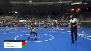 60 lbs Consolation - Justice Davis, Coweta Youth Wrestling vs Keira Cunningham, Unaffiliated