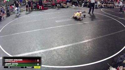 55 lbs Round 1 (6 Team) - Vincent Vonasek, Nebraska Maize vs Lemmy Duval, North Dakota 1