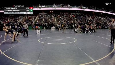 3A 132 lbs Cons. Round 2 - Gunner Marshall, East Henderson High School vs Joseph Lloyd, Union Pines