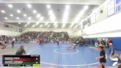 67 lbs Cons. Semi - Hendrix Juergens, OC RTC/Fountain Valley HS vs Addison Yabur, Savage House