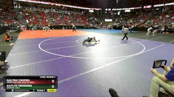 Girls 100 lbs Cons. Round 2 - Kaitlyn Kroening, Bonduel Girls vs Aaliyah Zamora, Osseo-Fair./Aug./Fall Cr. Girls