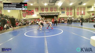 85 lbs Consi Of 8 #1 - Ezekiel Mashburn, Collinsville Cardinal Youth Wrestling vs Hayden Stanford, Salina Wrestling Club