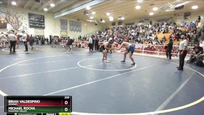 220 lbs Cons. Round 4 - Brian Valdespino, Downey vs Michael Rocha, Fountain Valley