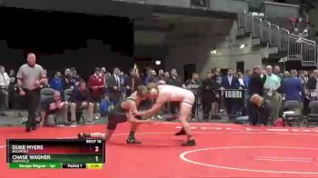 160 lbs Champ. Round 1 - Chase Wagner, Zionsville vs Duke Myers, Bellmont
