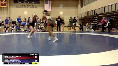 123 lbs Cons. Semi - Makayla Correa, Emmanuel College vs Brooke Hermel, University Of Mount Olive