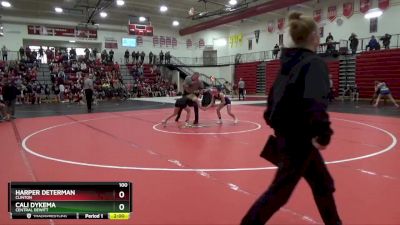 100 lbs Quarterfinal - Cali Dykema, Central DeWitt vs Harper Determan, Clinton