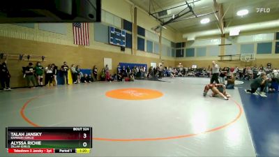 140lbs Champ. Round 1 - Talah Jansky, Kamiakin (Girls) vs Alyssa Richie, Zillah (Girls)