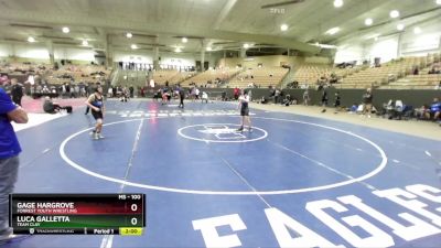 100 lbs Champ. Round 1 - Luca Galletta, Team Clay vs Gage Hargrove, Forrest Youth Wrestling