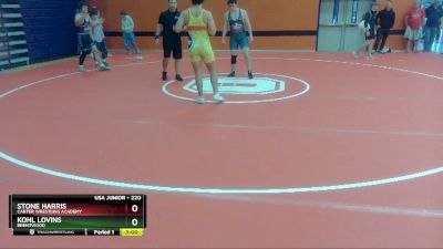 220 lbs Quarterfinal - Stone Harris, Carter Wrestling Academy vs Kohl Lovins, Brentwood