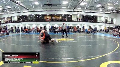 197 lbs Round 1 (6 Team) - Brendan Finnerty, Seton Hill University vs Gavin Layman, Ohio Northern