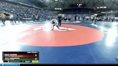 87 lbs Cons. Round 3 - Tate Harshman, Auburn A-Team vs Izick Cooper, Whatcom Wrestling Academy