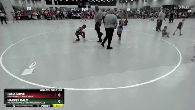 95 lbs Cons. Round 2 - Gjoa Rowe, Ubasa Wrestling Academy vs Harper Kalo, Michigan Revolution Wrestling Club