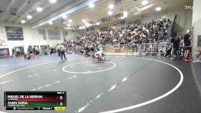 144 lbs Cons. Round 5 - Fares Nofal, Corona Del Mar vs Miguel De La Herran, La Quinta