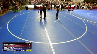 125 lbs Champ. Round 2 - Mekala James, Central High School Wrestling vs Grace Leach, Community Youth Center - Concord Campus Wrestling