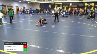 65 lbs Quarterfinal - Leonardo Marenco, Warhawks vs Drake Schussler, Chartiers-Houston