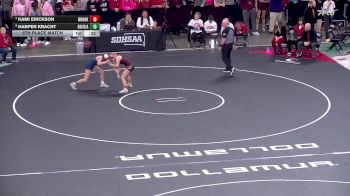 125 lbs 5th Place Match - Harper Kracht, Bon Homme/Scotland/Avon vs Kami Erickson, Brookings