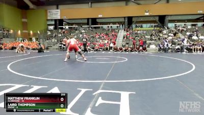 215 lbs Quarterfinals (8 Team) - Laird Thompson, GROVE vs Matthew Franklin, CLAREMORE