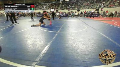 100 lbs Quarterfinal - Salma Martinez, El Reno Wrestling Club vs Julianna Poff, Harrah Little League Wrestling