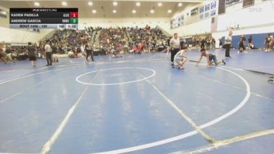120 lbs Champ. Round 3 - Andrew Garcia, Rough House Wrestling Club vs Kaden Padilla, Alta Loma High School