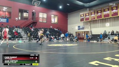 165 lbs Cons. Round 5 - Gage Shetley, Emmanuel College vs Cade Parent, Unattached