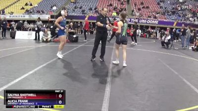 117 lbs Semis & 3rd Wb (16 Team) - Salyna Shotwell, Life University vs Alicia Frank, University Of Providence