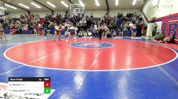 170 lbs Semifinal - Addie Bread, Tahlequah Girls HS vs Taytem Edgington, Pryor Tigers Wrestling