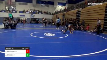 106 lbs Round Of 32 - John Pitsinger, Grissom High School vs Jake Crapps, Liberty Wrestling Club