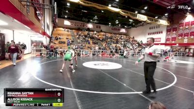 125 lbs Quarterfinal - Rihanna Gaytan, Greybull/Riverside vs Allison Kissack, Kelly Walsh